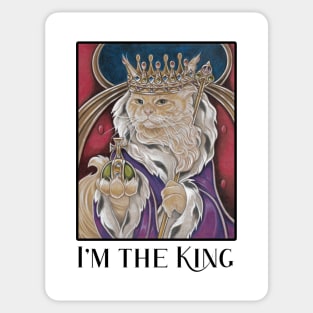 King Cat - I'm The King - Black Outlined Version Sticker